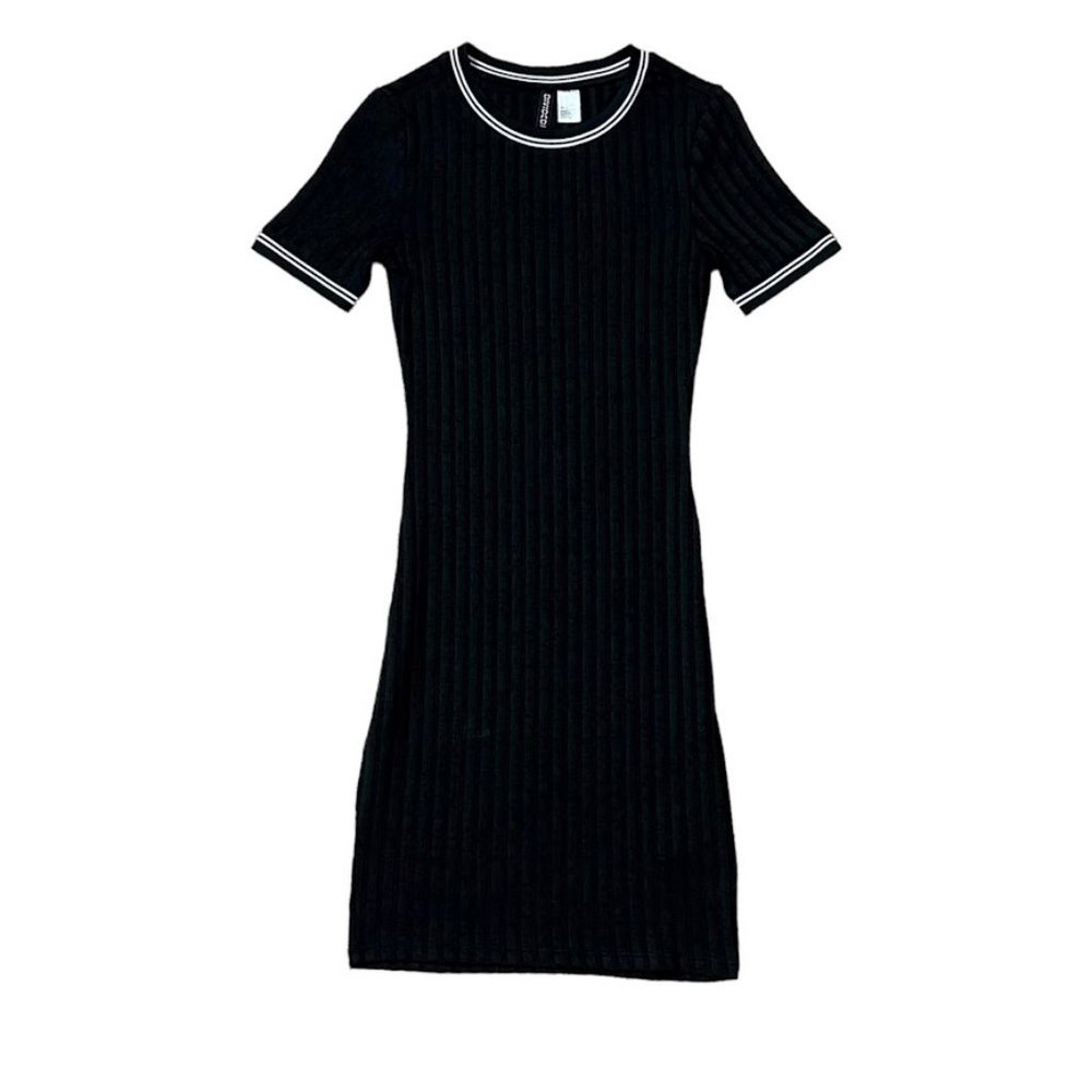 Divided by H&M Bodycon Ribbed Dress Black Size 2